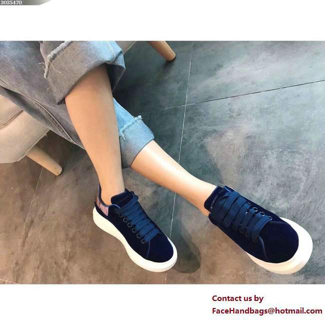 Alexander McQueen Velvet Lovers Sneakers Blue 2017