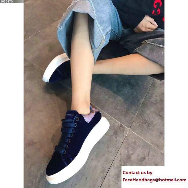 Alexander McQueen Velvet Lovers Sneakers Blue 2017