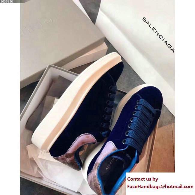 Alexander McQueen Velvet Lovers Sneakers Blue 2017