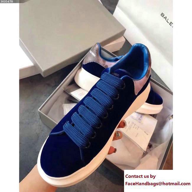 Alexander McQueen Velvet Lovers Sneakers Blue 2017