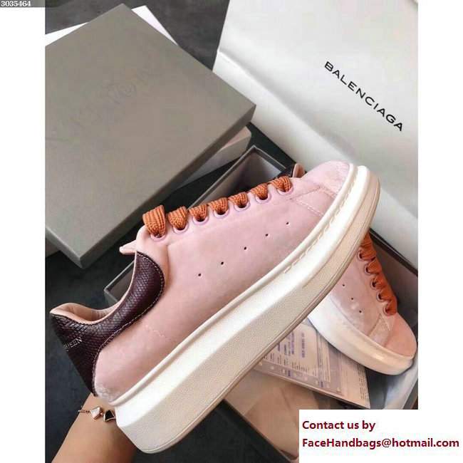 Alexander McQueen Velvet Lovers Sneakers Pink 2017