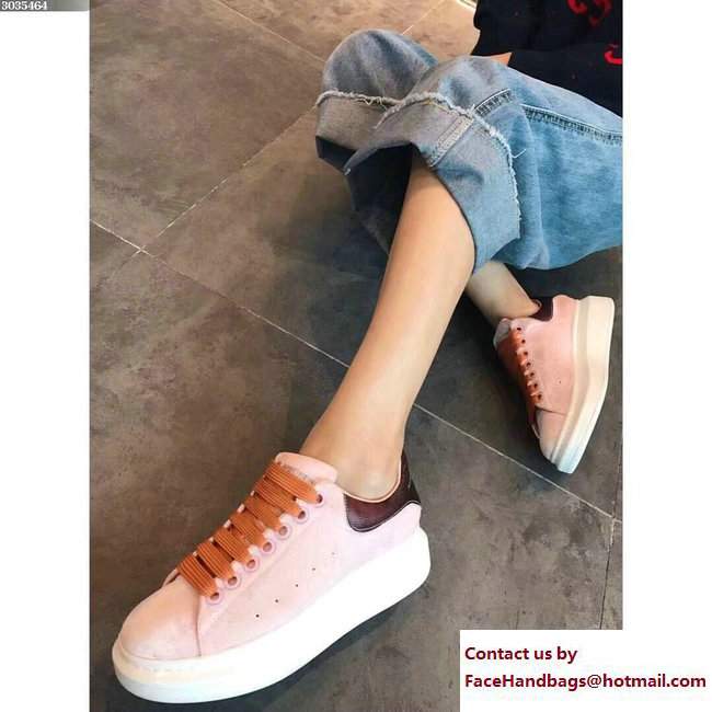 Alexander McQueen Velvet Lovers Sneakers Pink 2017