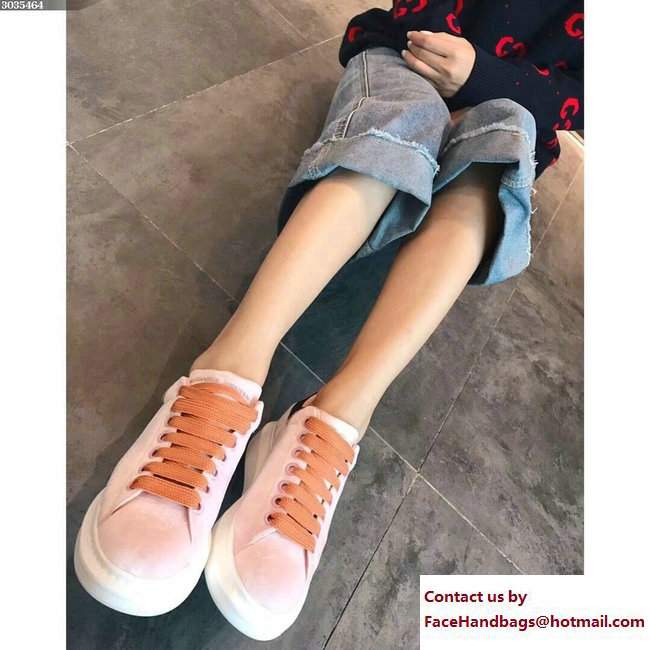 Alexander McQueen Velvet Lovers Sneakers Pink 2017