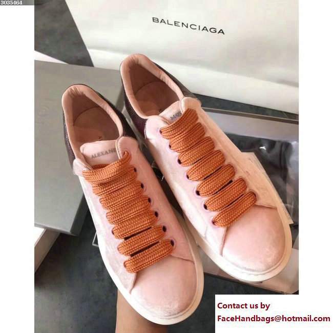 Alexander McQueen Velvet Lovers Sneakers Pink 2017