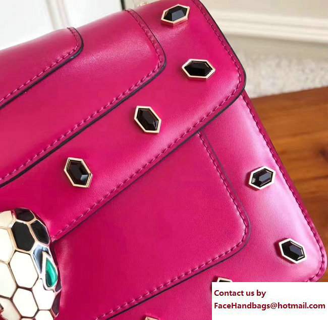 Bvlgari Gen Studs Serpenti Forever Flap Cover Shoulder Bag Fuchsia 2017