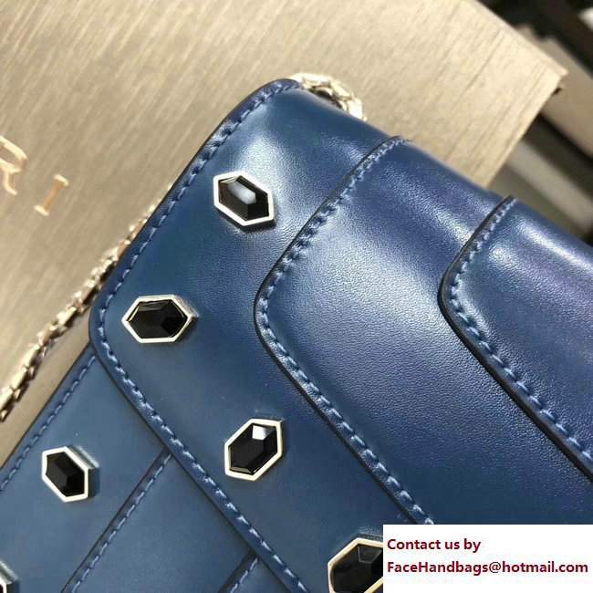 Bvlgari Gen Studs Serpenti Forever Flap Cover Small Bag Blue 2017