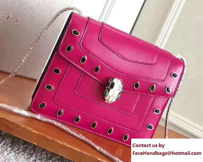 Bvlgari Gen Studs Serpenti Forever Flap Cover Small Bag Fuchsia 2017 - Click Image to Close