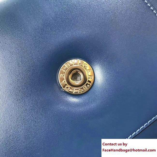 Bvlgari Gen Studs Serpenti Forever Flap Cover Top Handle Bag Blue 2017