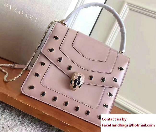 Bvlgari Gen Studs Serpenti Forever Flap Cover Top Handle Bag Nude 2017 - Click Image to Close