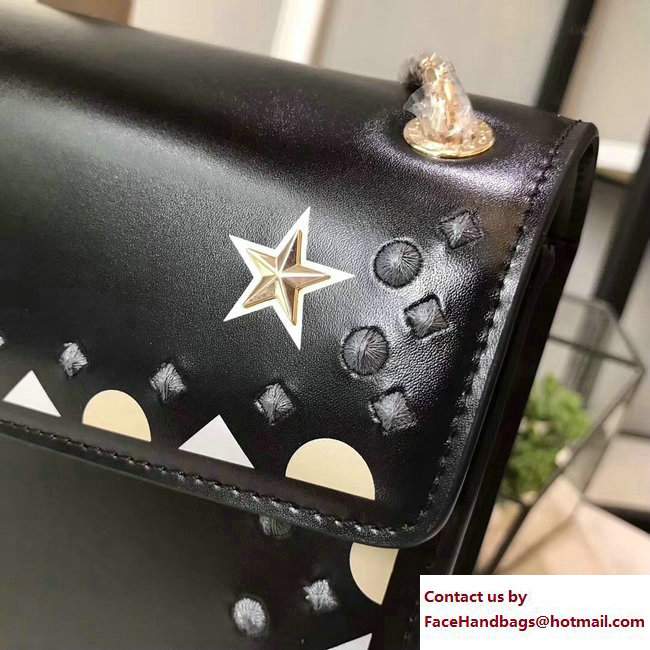 Bvlgari Star Studs Serpenti Forever Flap Cover Medium Bag Black 2017