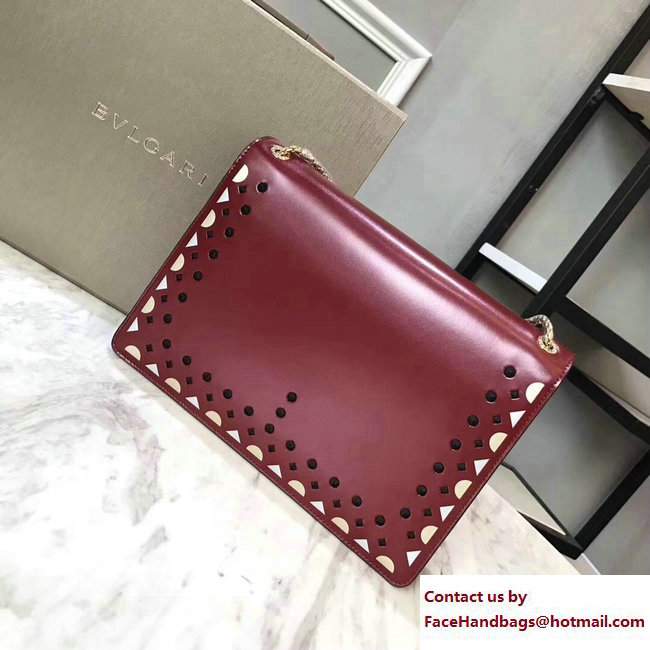 Bvlgari Star Studs Serpenti Forever Flap Cover Medium Bag Dark Red 2017