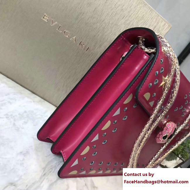 Bvlgari Star Studs Serpenti Forever Flap Cover Medium Bag Fuchsia 2017