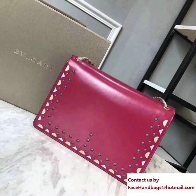 Bvlgari Star Studs Serpenti Forever Flap Cover Medium Bag Fuchsia 2017