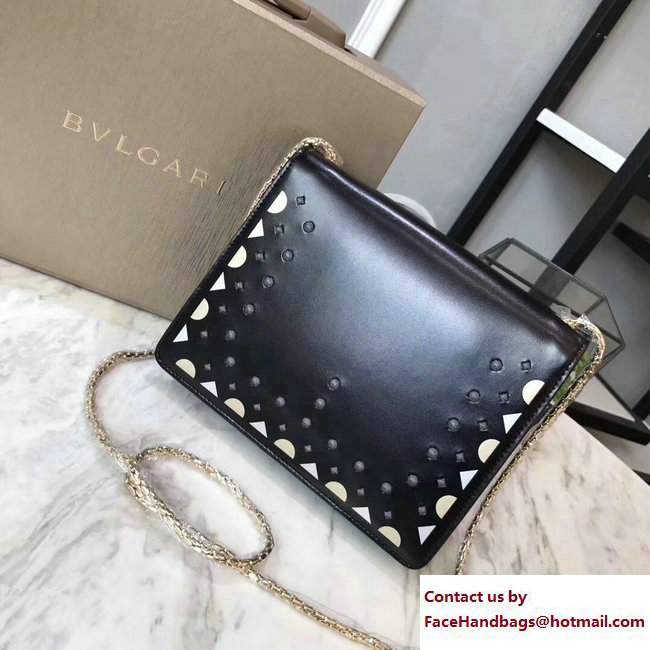 Bvlgari Star Studs Serpenti Forever Flap Cover Small Bag Black 2017