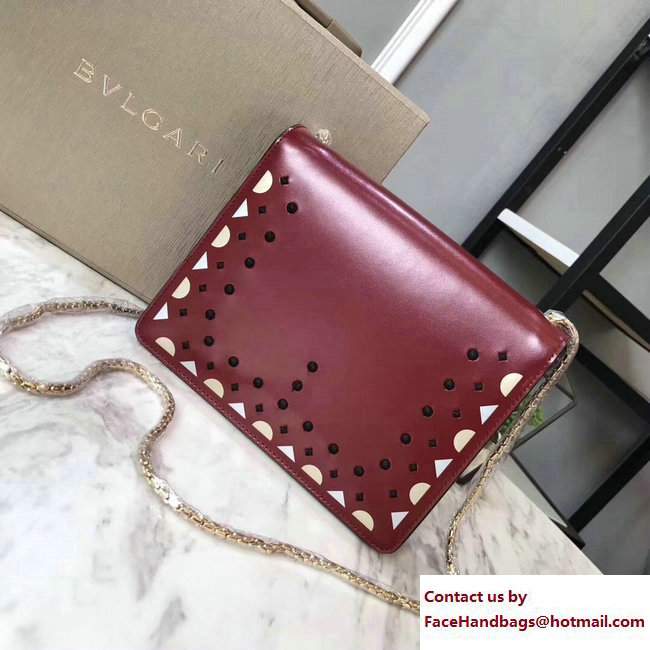 Bvlgari Star Studs Serpenti Forever Flap Cover Small Bag Dark Red 2017