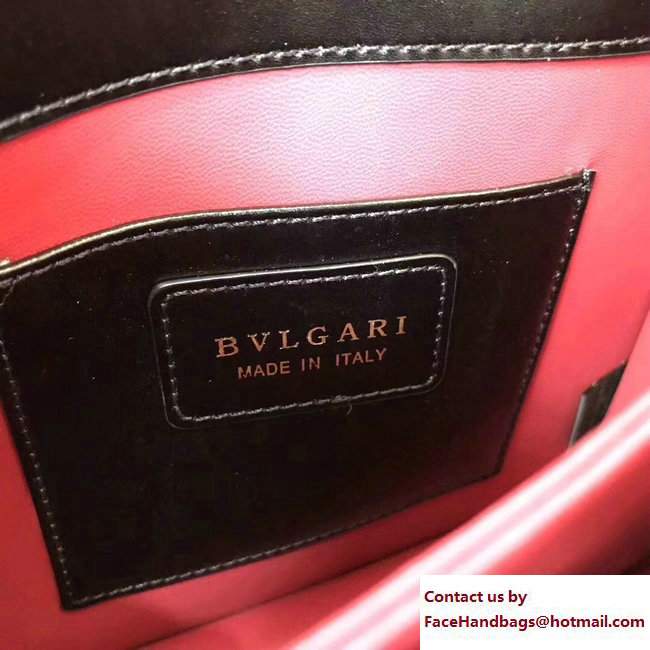 Bvlgari Star Studs Serpenti Forever Flap Cover Top Handle Bag Black 2017