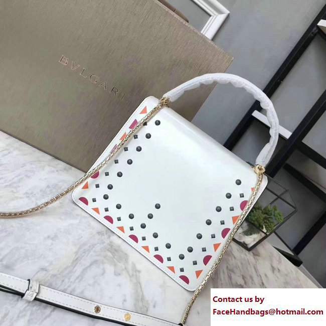 Bvlgari Star Studs Serpenti Forever Flap Cover Top Handle Bag White 2017