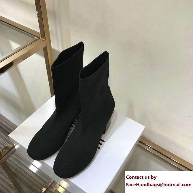 Celine Knit Ballerina Sock Ankle Boots Black 2017