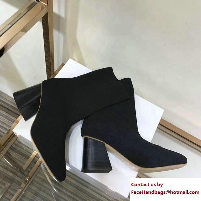 Celine Knit Ballerina Sock Ankle Boots Black 2017