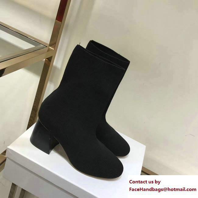 Celine Knit Ballerina Sock Ankle Boots Black 2017