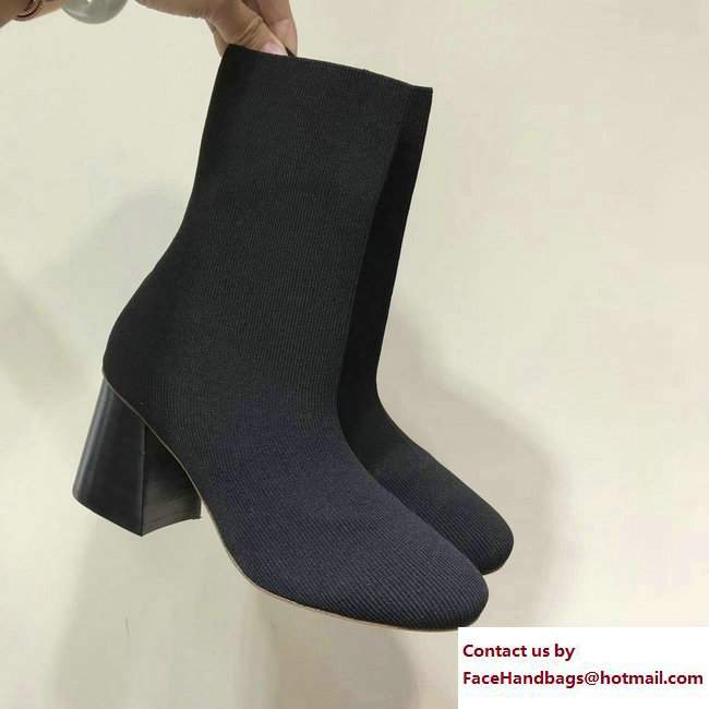 Celine Knit Ballerina Sock Ankle Boots Black 2017