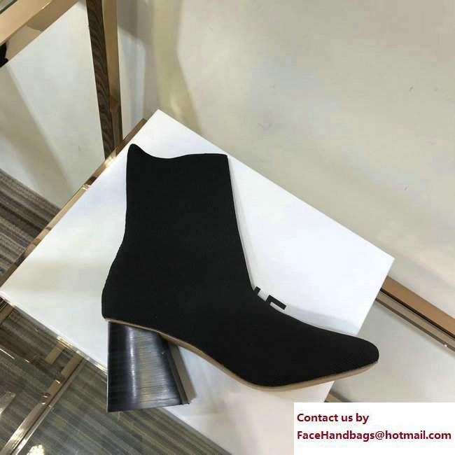 Celine Knit Ballerina Sock Ankle Boots Black 2017