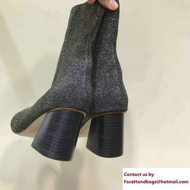 Celine Knit Ballerina Sock Ankle Boots Gray 2017