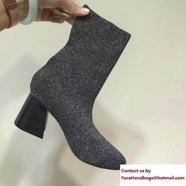 Celine Knit Ballerina Sock Ankle Boots Gray 2017