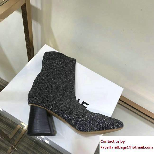 Celine Knit Ballerina Sock Ankle Boots Gray 2017