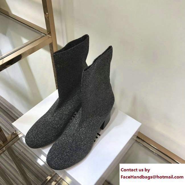 Celine Knit Ballerina Sock Ankle Boots Gray 2017