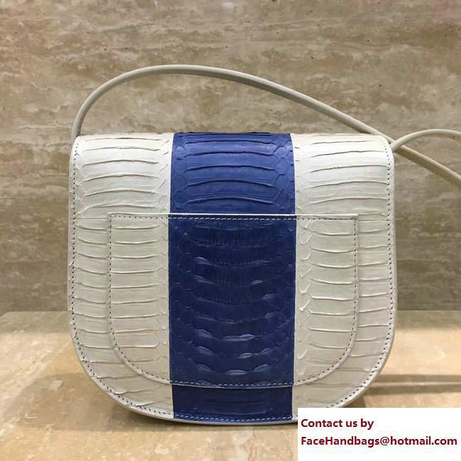 Celine Watersnake Small Trotteur Shoulder Bag Linen/Washed Blue 2017