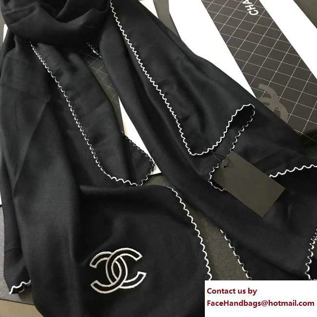 Chanel CC Logo Scarf Black 2017