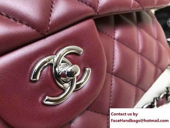 Chanel Classic Flap Jumbo/Large Bag A1113 Date Red in Sheepskin Leather with Silver Hardware