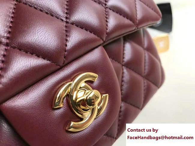 Chanel Classic Flap Small Bag A1116 Date Red in Sheepskin Leather with Gold Hardware