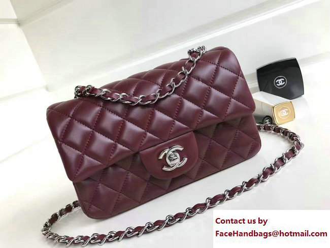 Chanel Classic Flap Small Bag A1116 Date Red in Sheepskin Leather with Silver Hardware