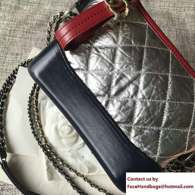 Chanel Gabrielle Small Hobo Bag A91810 Red/Silver/Blue 2017