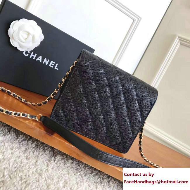 Chanel Grained Calfskin Classic Wallet On Chain WOC Bag A84310 Black 2017