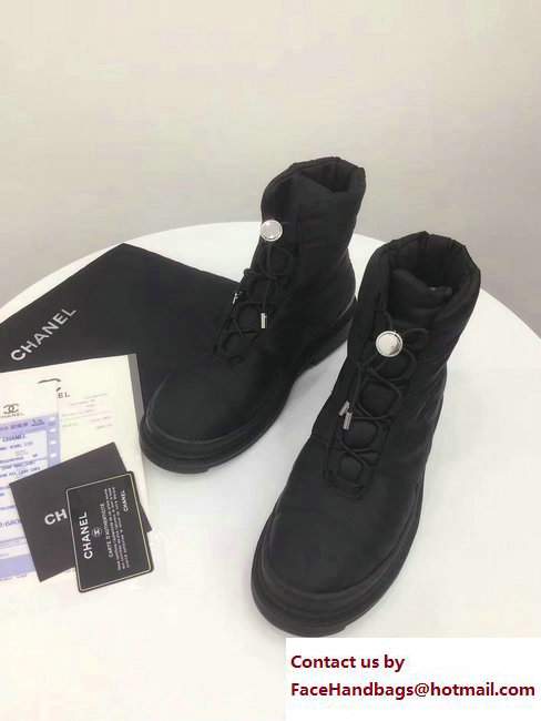 Chanel Heel 3cm Nylon Short Boots G33074 Black 2017