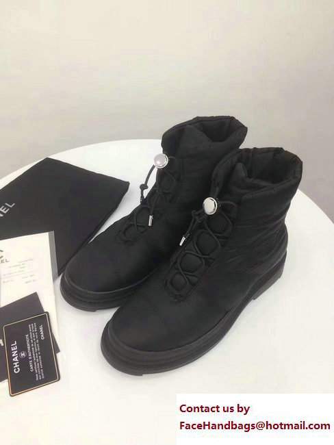 Chanel Heel 3cm Nylon Short Boots G33074 Black 2017