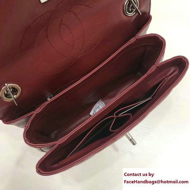 Chanel Trendy CC Small Flap Top Handle Bag A92236 Burgundy/Silver 2017