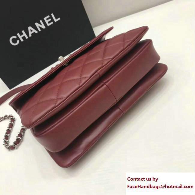 Chanel Trendy CC Small Flap Top Handle Bag A92236 Burgundy/Silver 2017