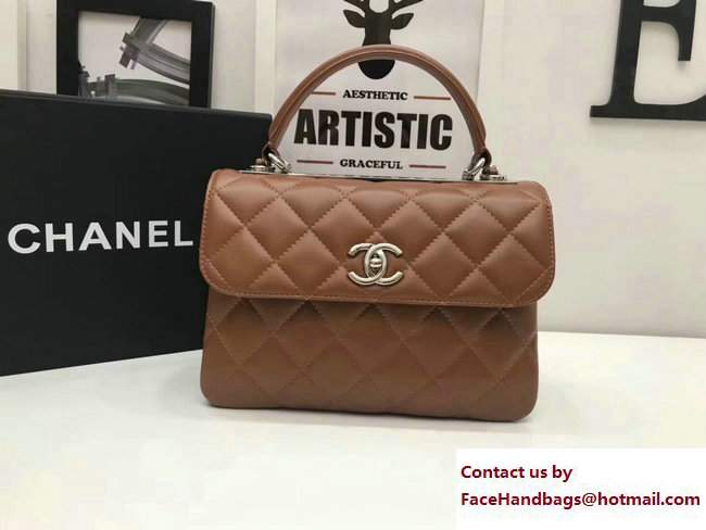 Chanel Trendy CC Small Flap Top Handle Bag A92236 Caramel/Silver 2017