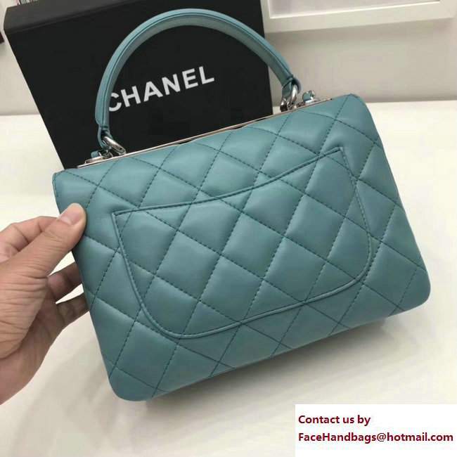 Chanel Trendy CC Small Flap Top Handle Bag A92236 Turquoise/Silver 2017