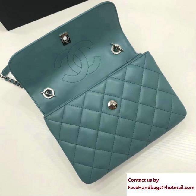 Chanel Trendy CC Small Flap Top Handle Bag A92236 Turquoise/Silver 2017