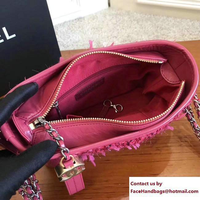 Chanel Tweed/Calfskin Gabrielle Small Hobo Bag A91810 Red 2017