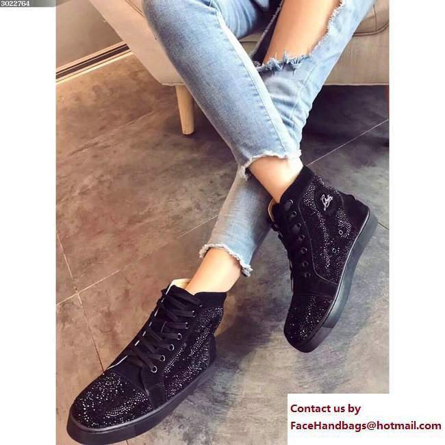 Christian Louboutin Louis Strass Sneakers Black 2017