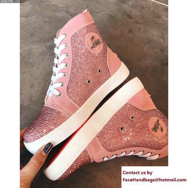 Christian Louboutin Louis Strass Sneakers Pink 2017