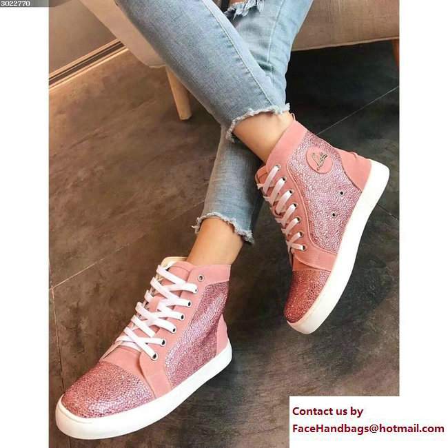 Christian Louboutin Louis Strass Sneakers Pink 2017