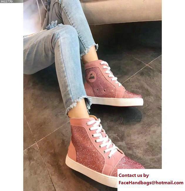 Christian Louboutin Louis Strass Sneakers Pink 2017