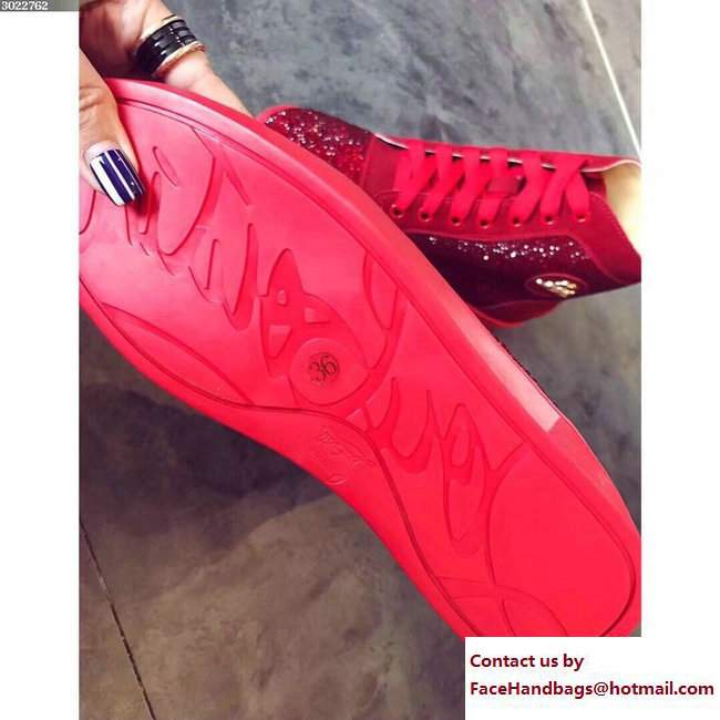 Christian Louboutin Louis Strass Sneakers Red 2017